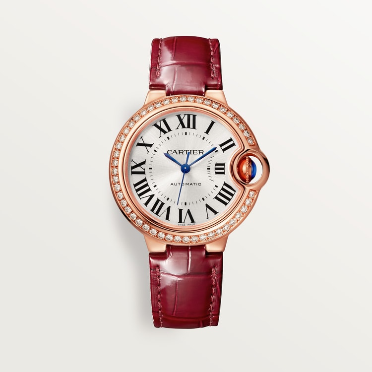 CRWJBB0033 Ballon Bleu de Cartier watch 33mm automatic movement rose gold diamonds leather Cartier