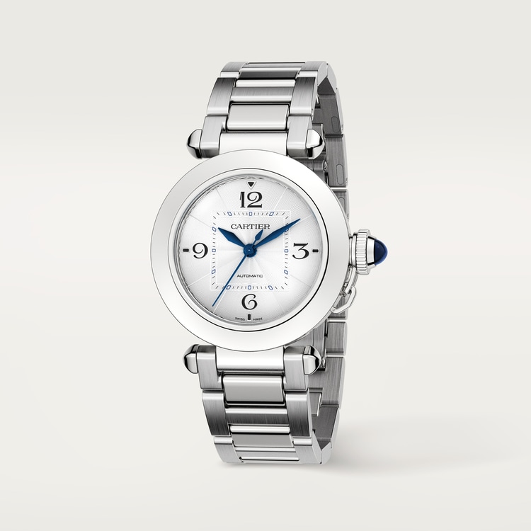 CRWSPA0013 Pasha de Cartier watch 35mm automatic movement steel interchangeable metal and leather straps Cartier