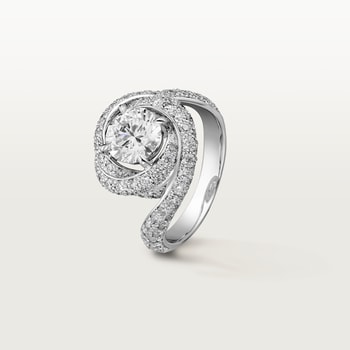 Trinity Ruban solitaire, brilliant-cut diamond, paved  Trinity Ruban solitaire, brilliant-cut diamond, paved