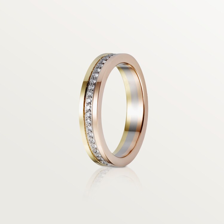 CRB4052900 Trinity wedding band White gold yellow gold pink