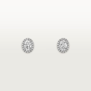 Cartier Destinée stud earrings, 2 oval-cut diamonds, paved Cartier Destinée stud earrings, 2 oval-cut diamonds, paved
