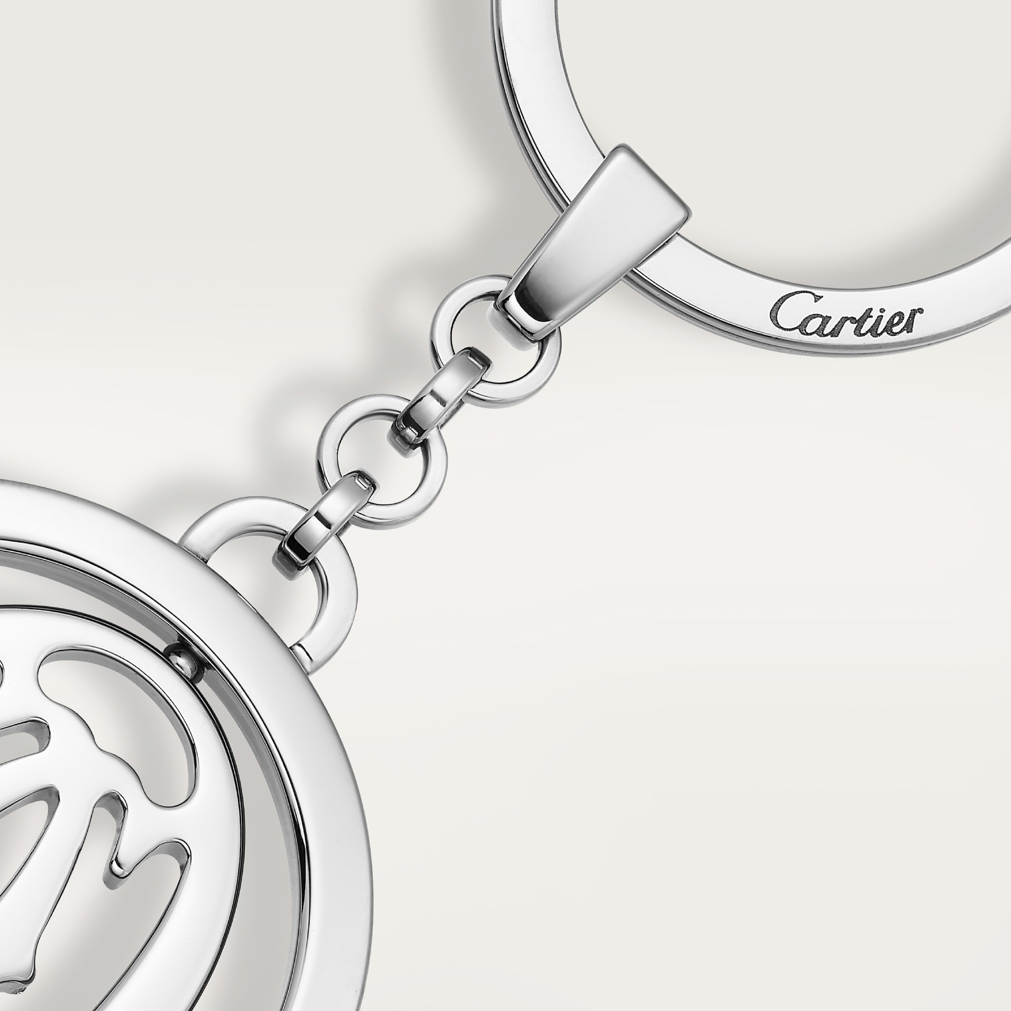 Pivoting double C décor key ring