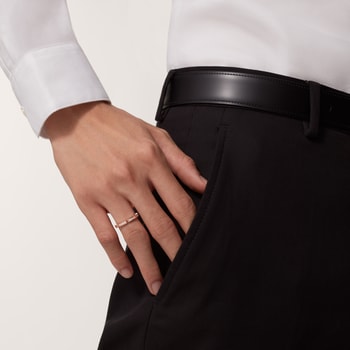 Maillon Panthère wedding band, half-paved Maillon Panthère wedding band, half-paved