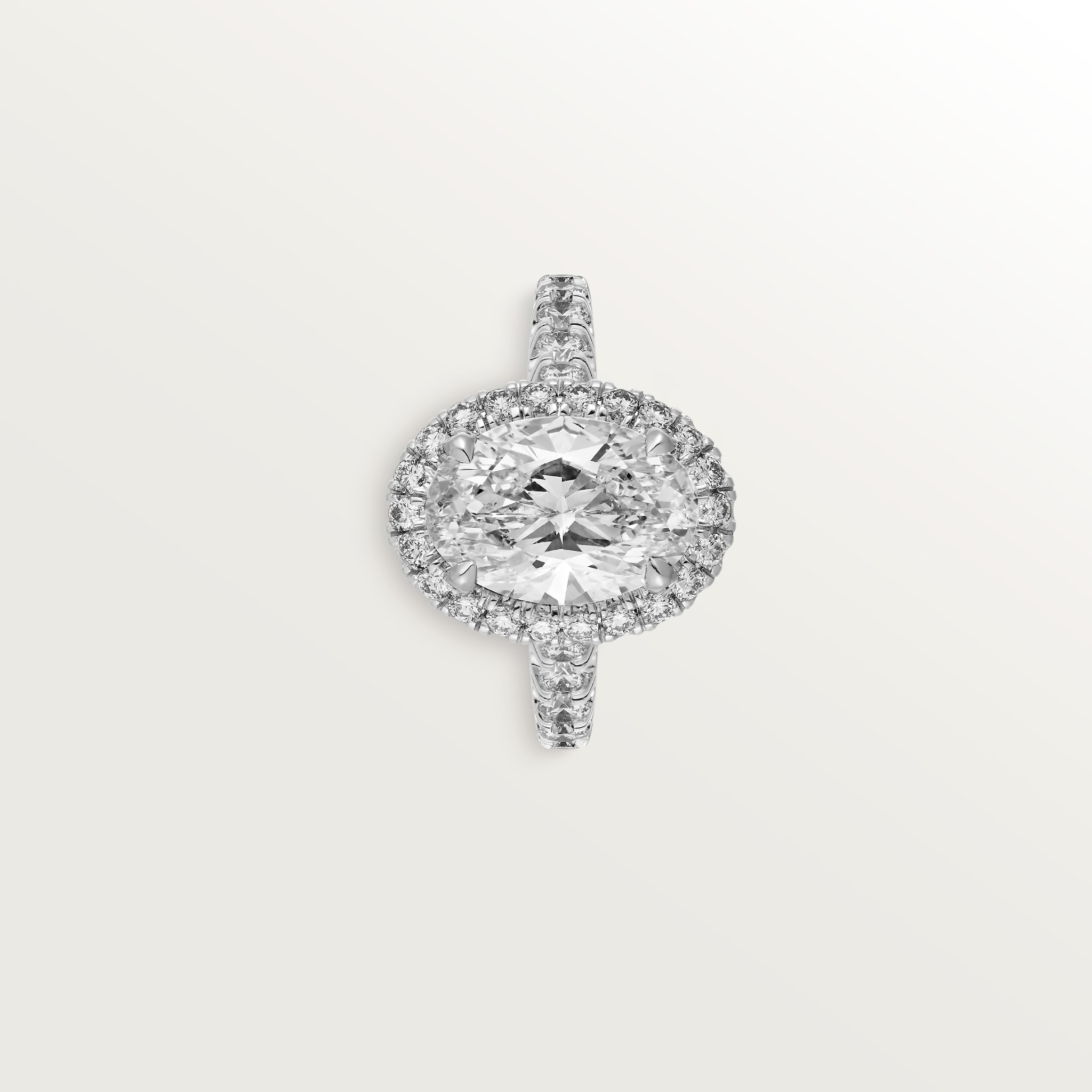 Cartier Destin&eacute;e solitaire, oval-cut diamond, paved , image 13