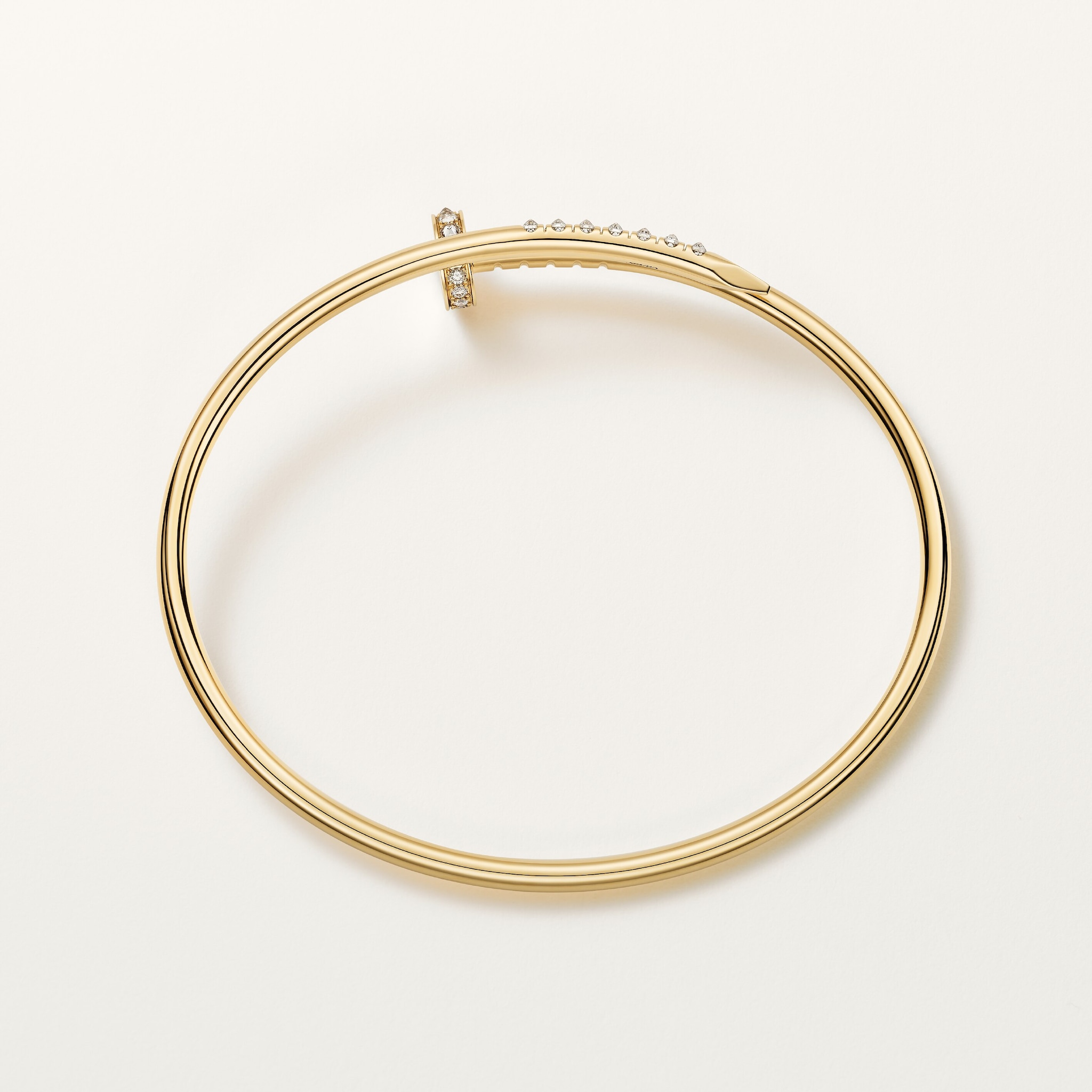 Juste un Clou bilezik, k&uuml;&ccedil;&uuml;k model, ters set edilmiş pırlantalar, resim 5