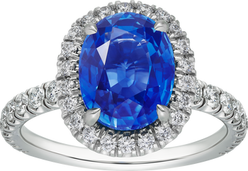 Cartier Destinée solitaire, oval-cut sapphire, paved  Cartier Destinée solitaire, oval-cut sapphire, paved