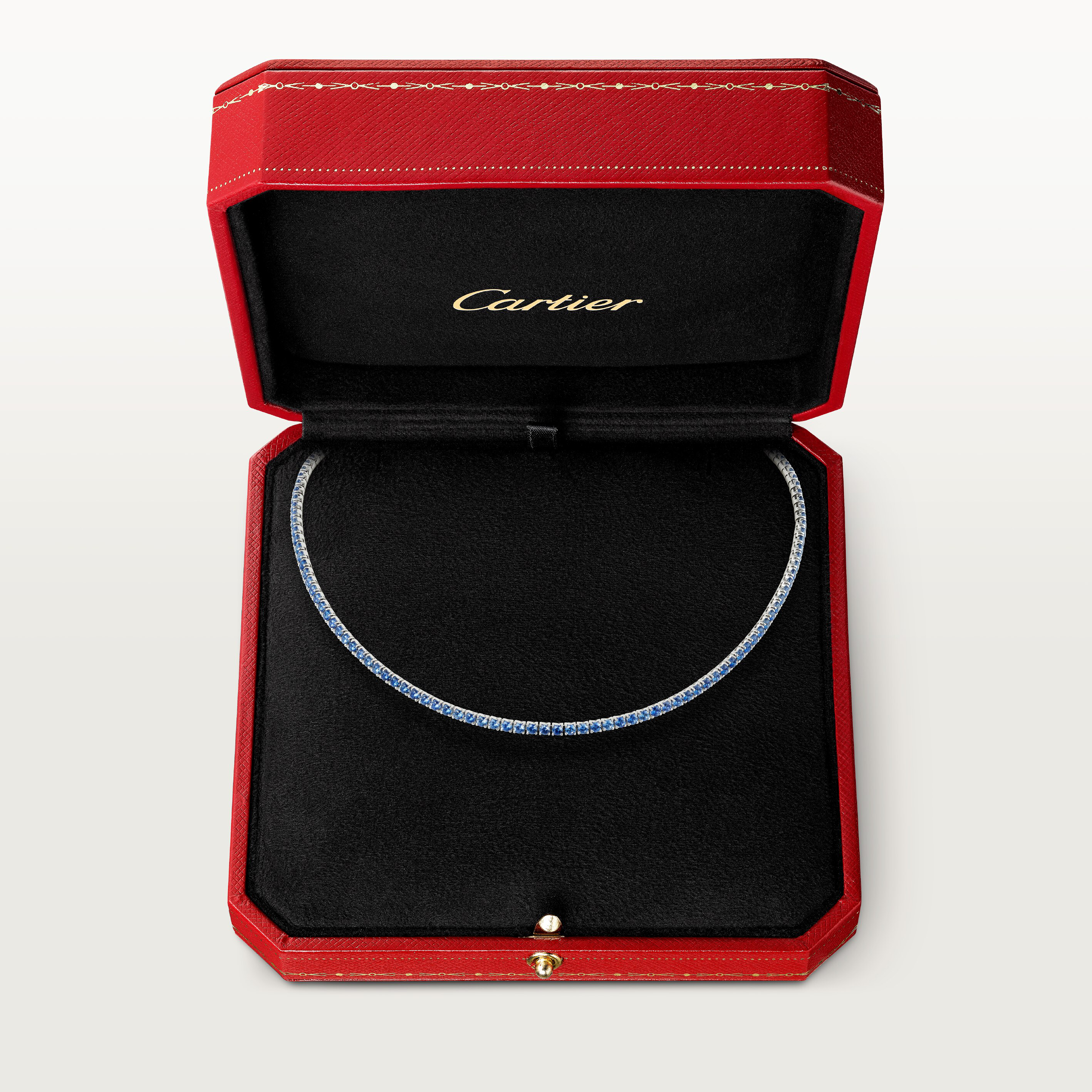 Essential Lines necklace, brilliant-cut sapphires, image 4