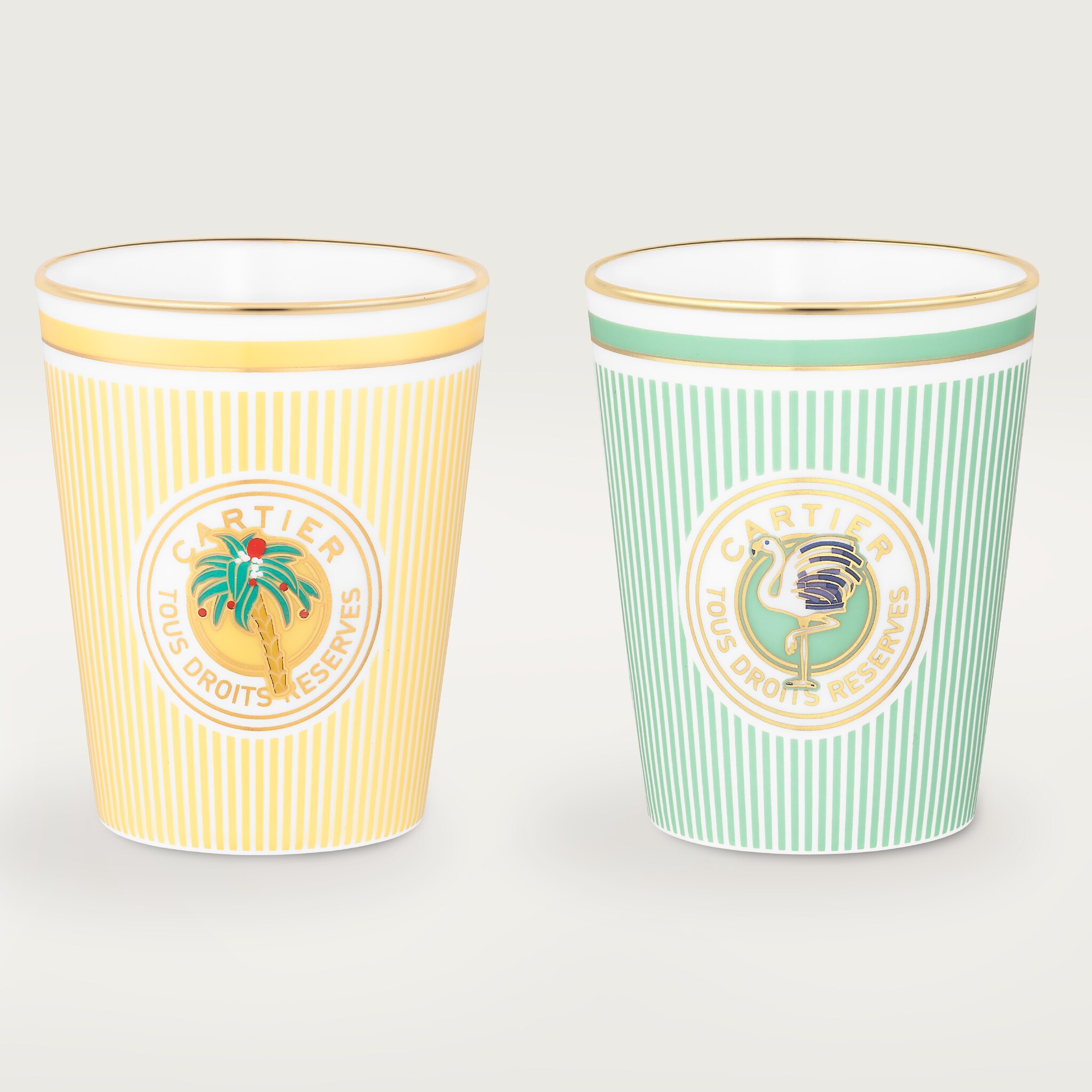 Set of six Cartier Characters glasses