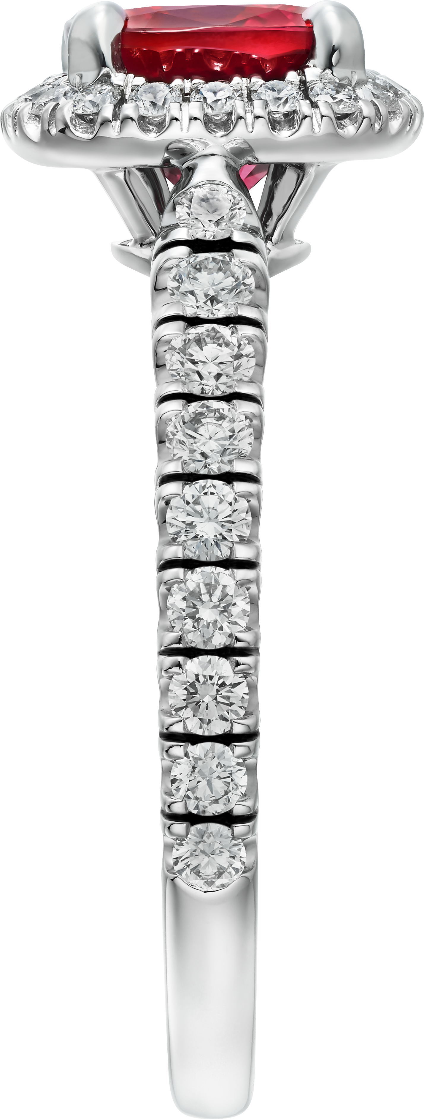 Cartier Destin&eacute;e solitaire, cushion-cut ruby, paved , image 5