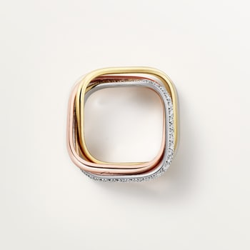 Trinity ring, cushion-shaped, medium model, half-paved Trinity ring, cushion-shaped, medium model, half-paved
