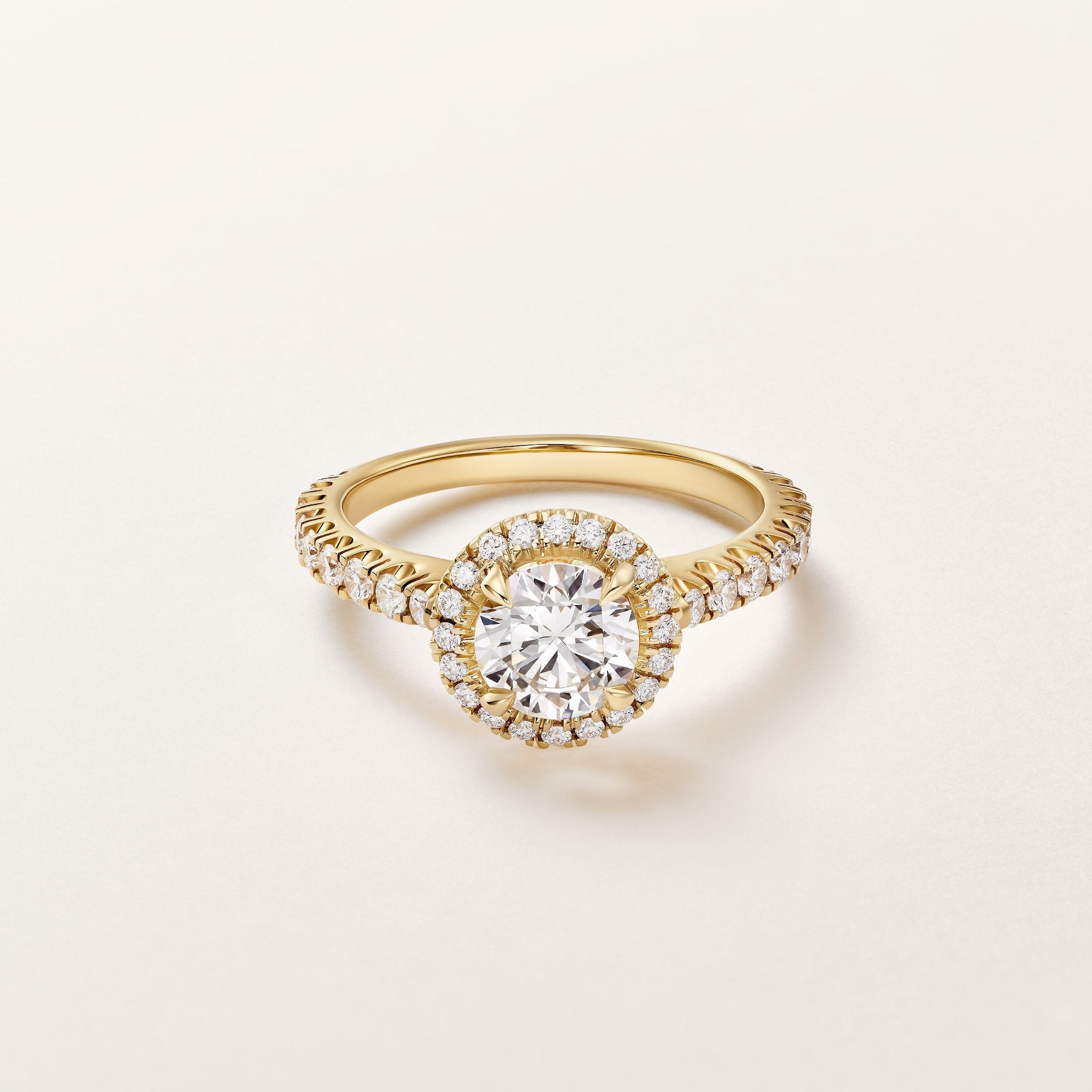 Cartier Destin&eacute;e solitaire, brilliant-cut diamond, paved 