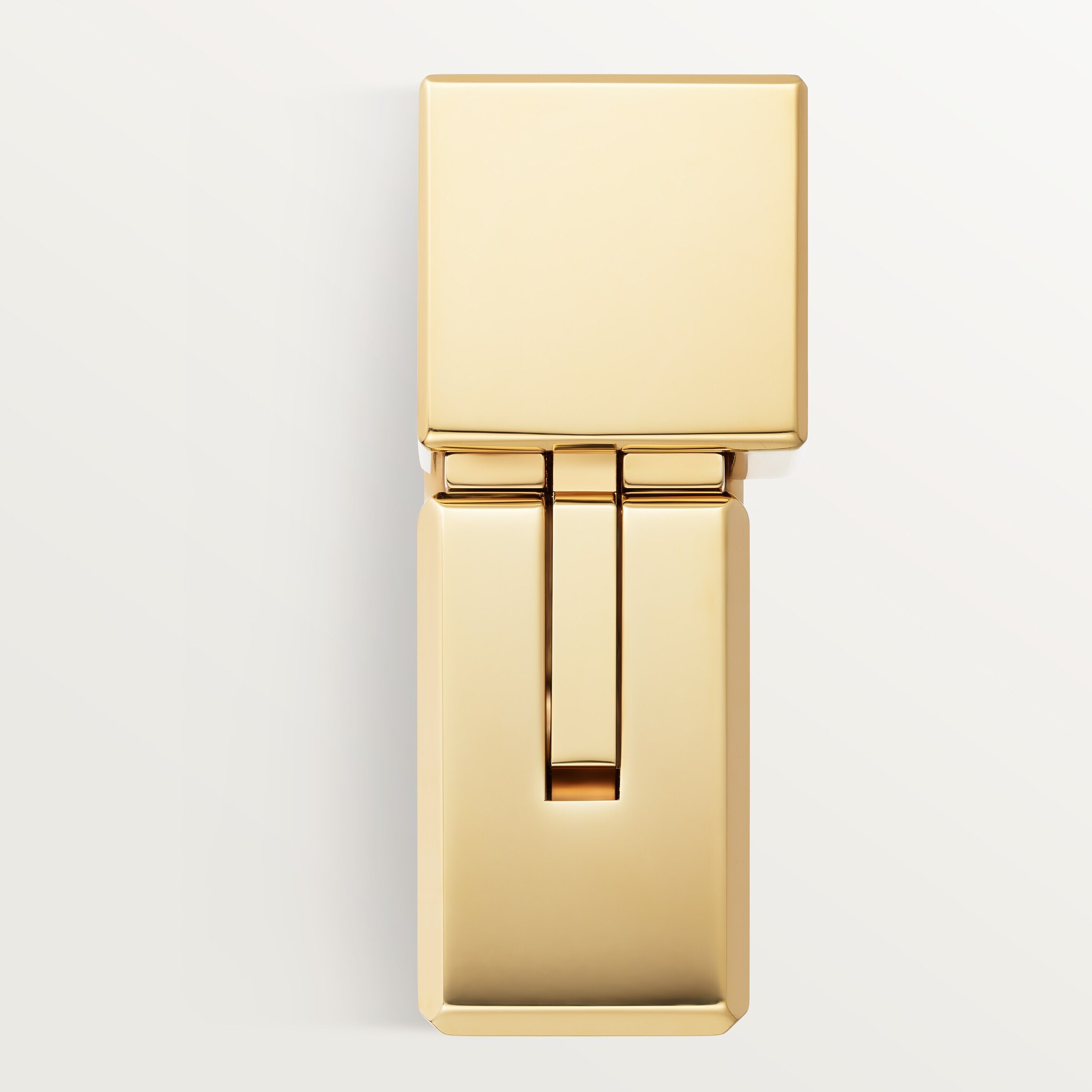 Double C de Cartier logo square lighter with Sunray motif in yellow-gold finish, image 9