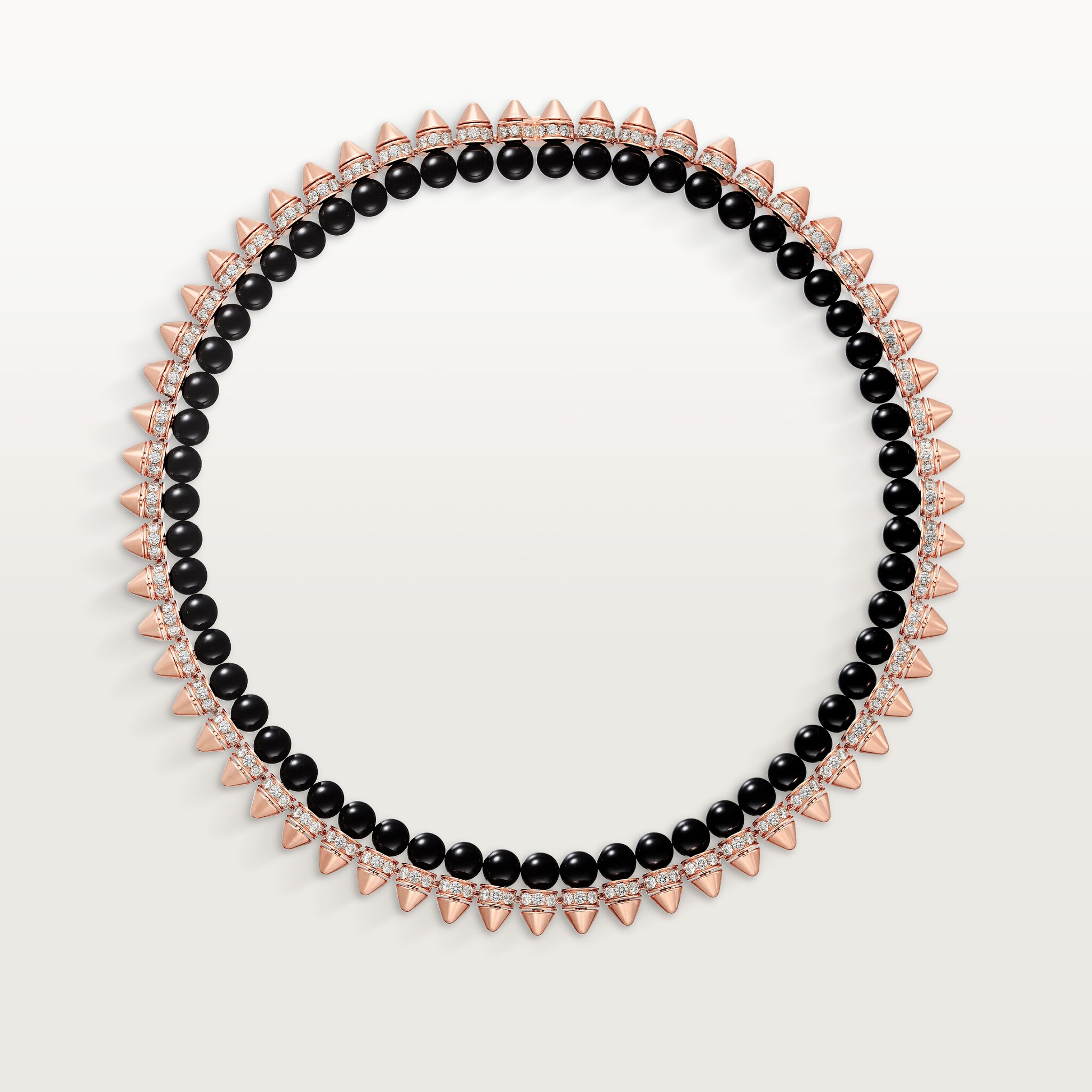 Clash de Cartier necklace, flexible, onyx, extra-large model, diamonds