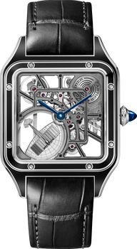 Santos-Dumont skeleton watch equipped with a micro-rotor Santos-Dumont skeleton watch equipped with a micro-rotor