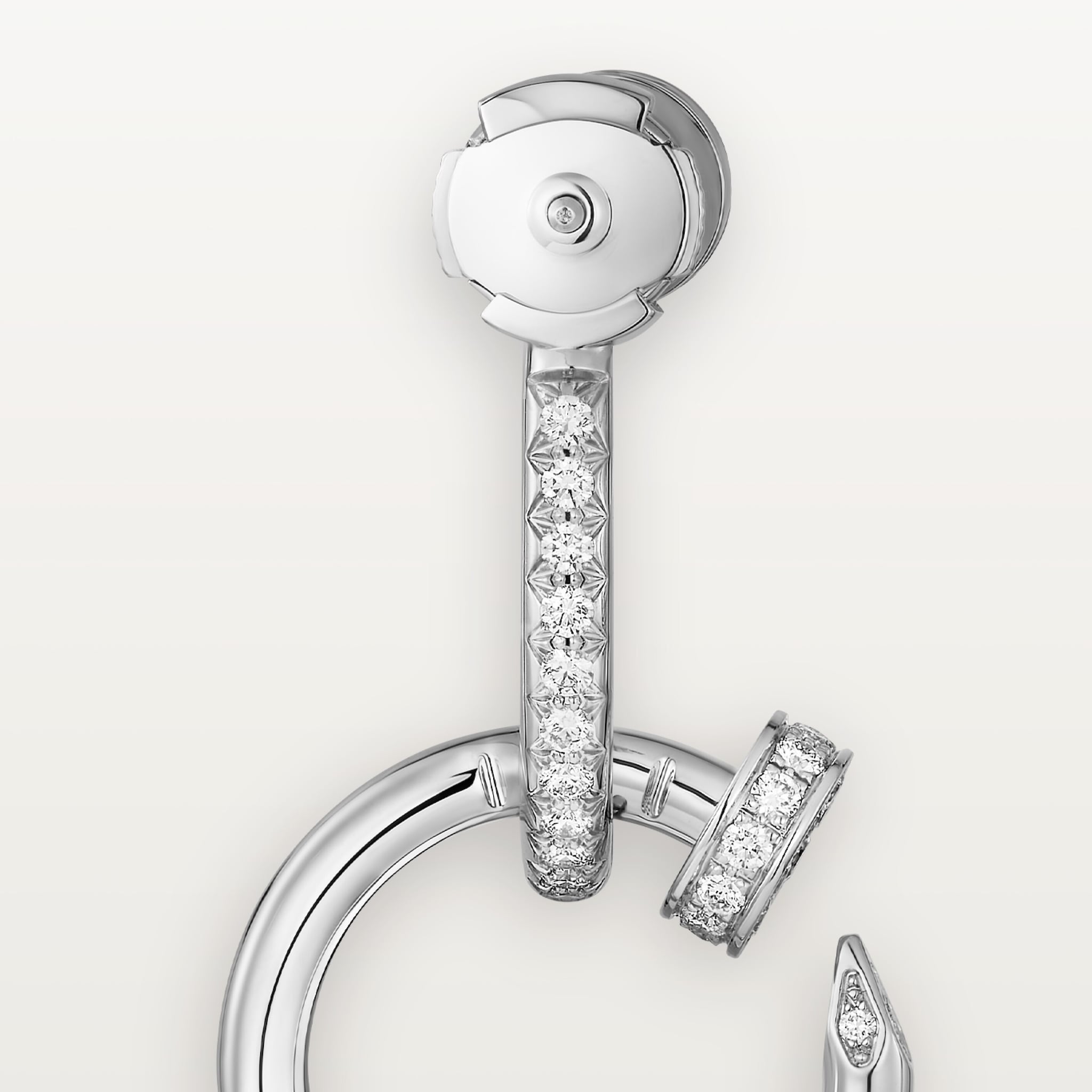 Juste un Clou earrings, double, paved