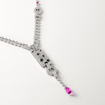 Panthère de Cartier necklace, rubellite, paved  Panthère de Cartier necklace, rubellite, paved