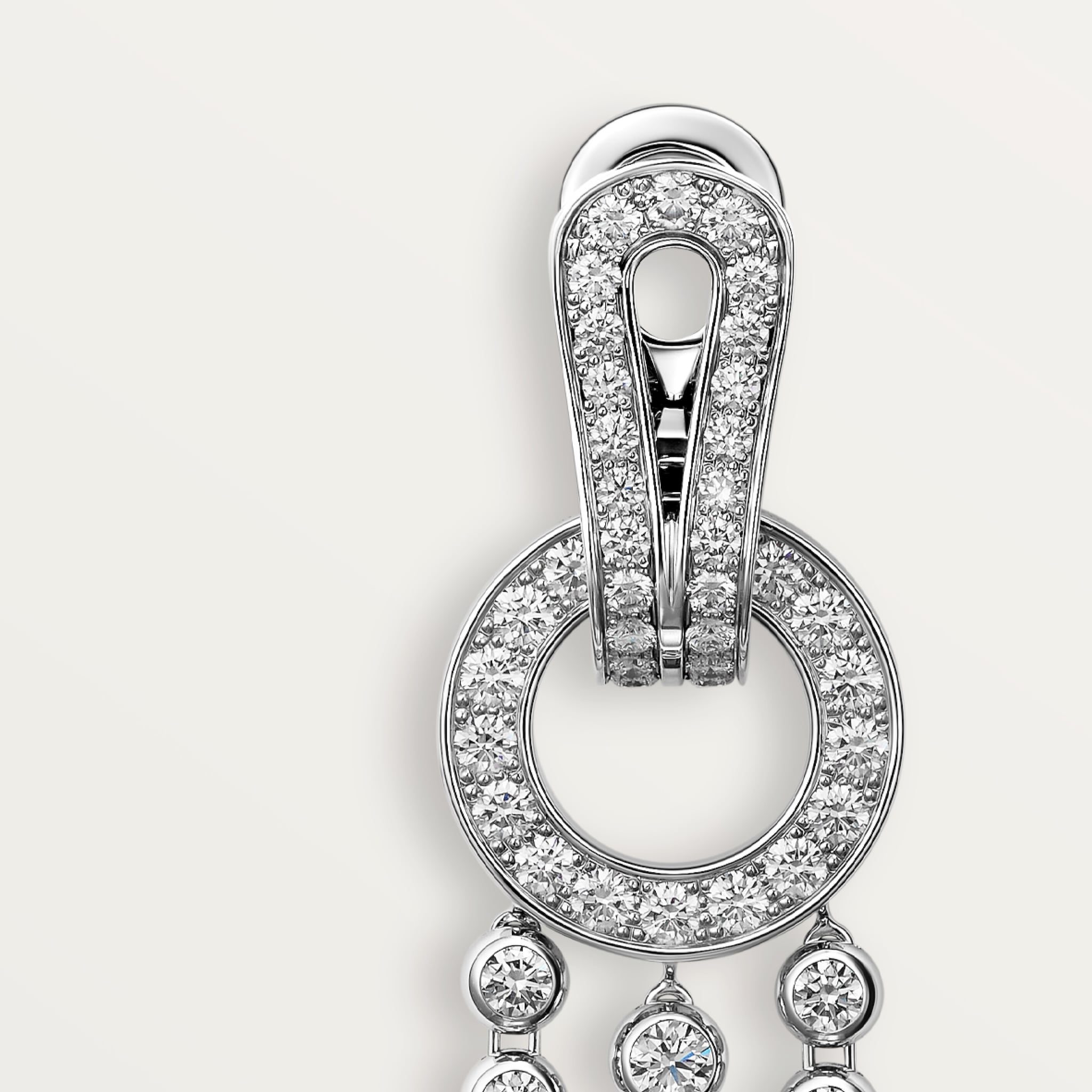 Agrafe earrings, brilliant-cut diamonds, paved