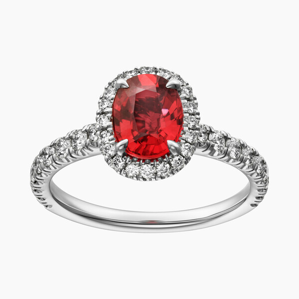 Солитер Cartier Destinée, цветной камень