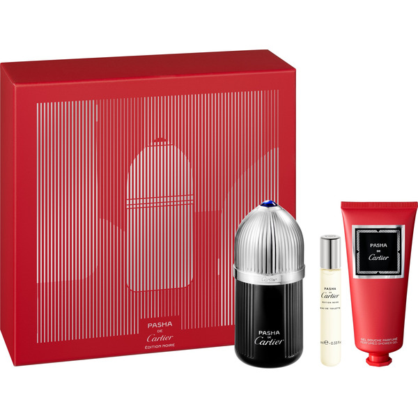 Подарочный набор Pasha de Cartier: туалетная вода 100 мл, карманный пульверизатор 10 мл и парфюмированный гель для душа 100 мл