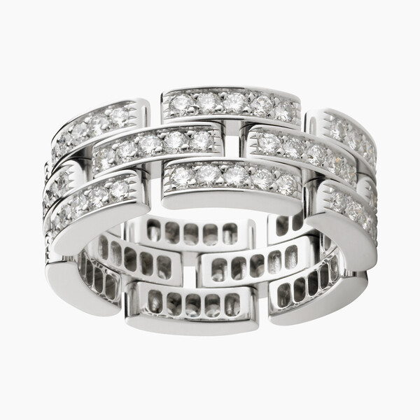 Кольцо Maillon Panthère, 3 ряда паве