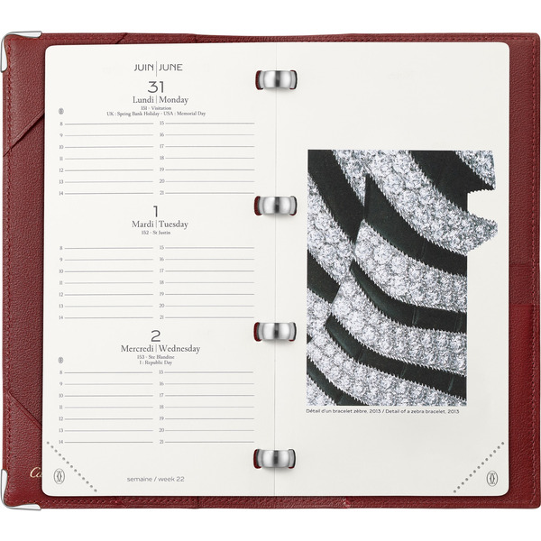 Кожаные аксессуары, карманный ежедневник Must de Cartier, большая модель