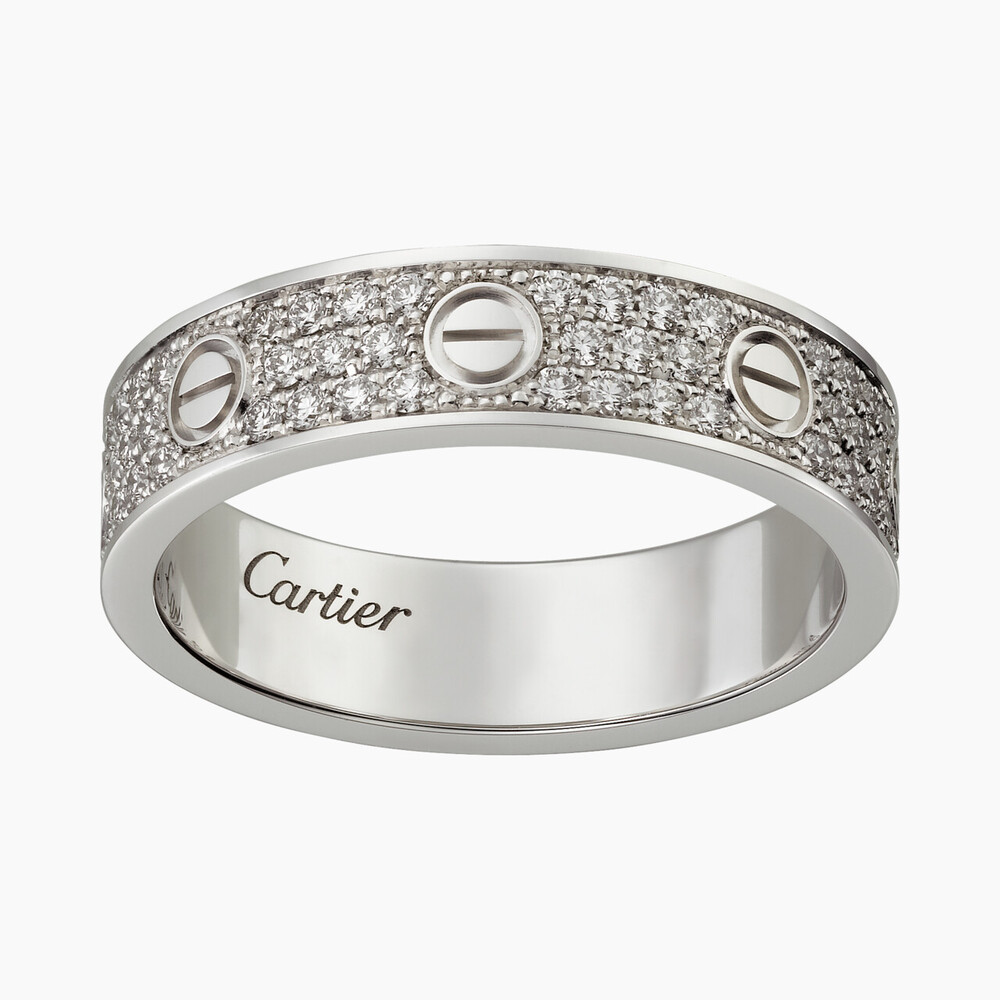 Обручальное кольцо LOVE, бриллиантовое паве