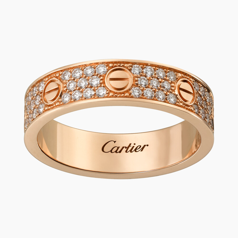 Обручальное кольцо LOVE, бриллиантовое паве