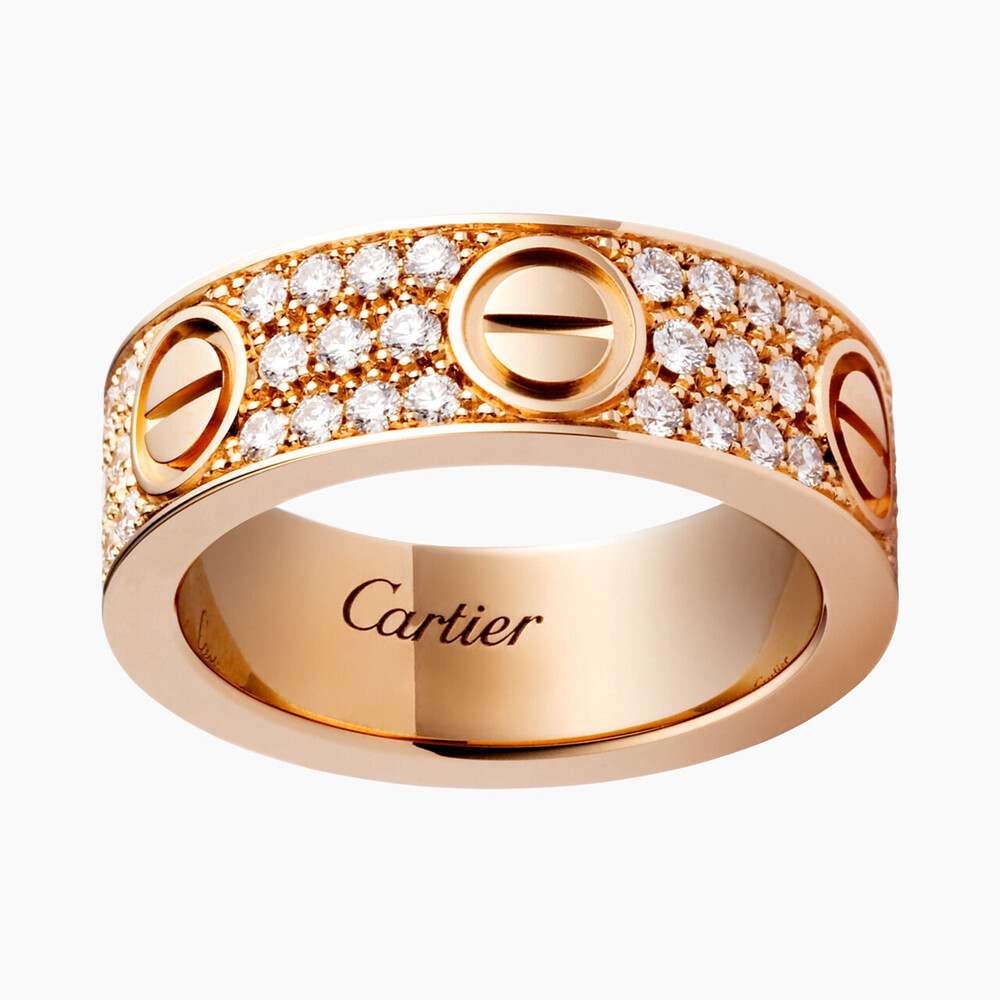 Кольцо LOVE, бриллиантовое паве