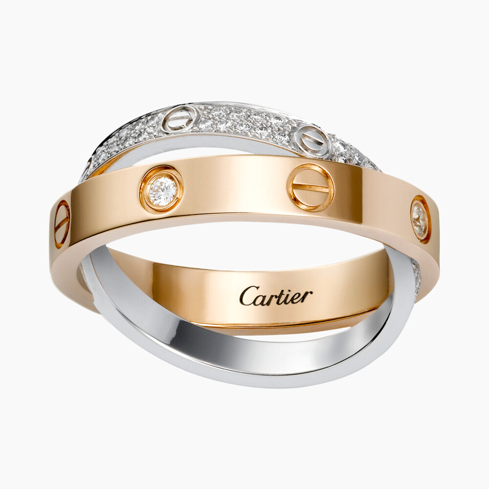 Кольцо LOVE, бриллиантовое паве