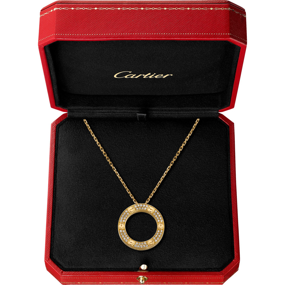 Колье LOVE, бриллиантовое паве