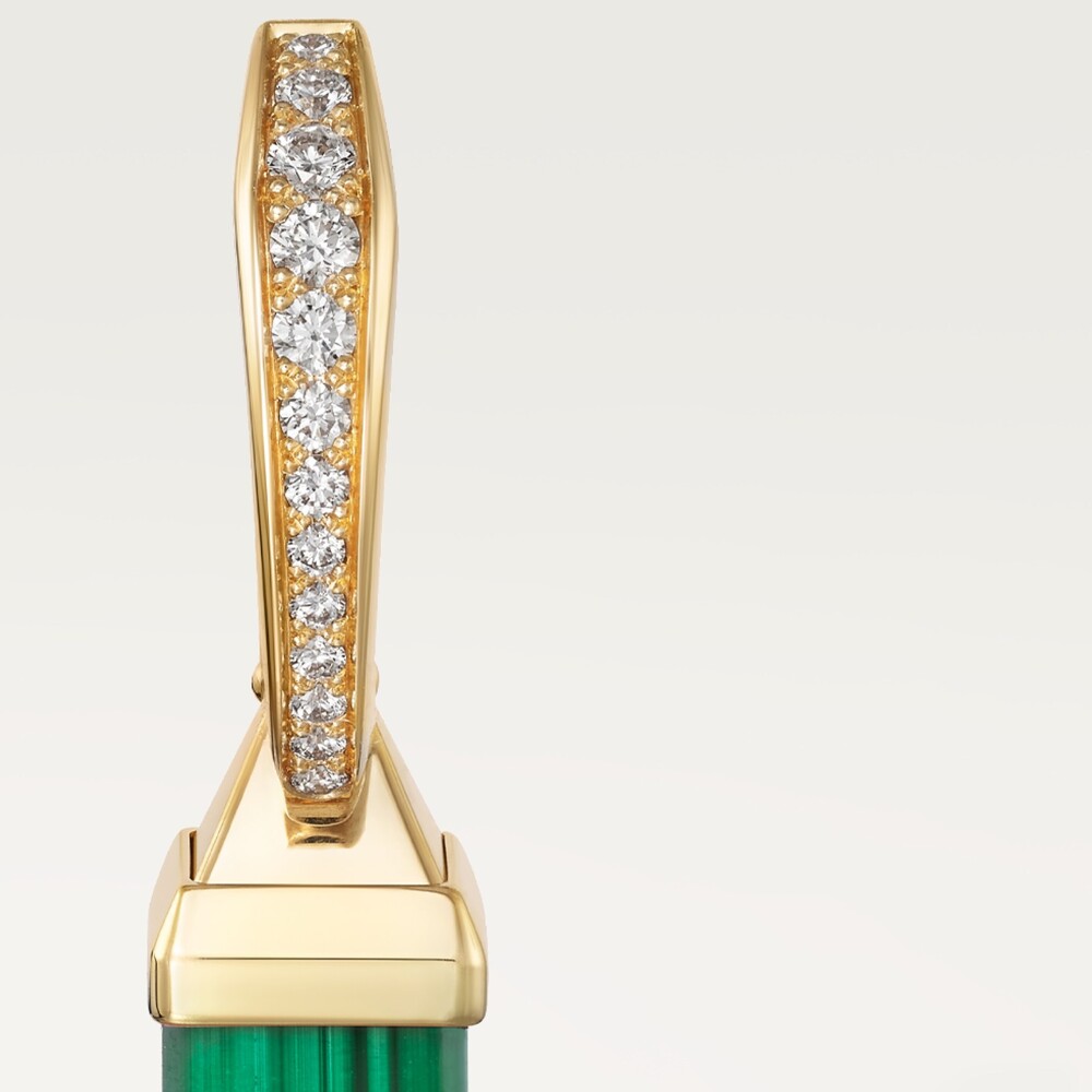 Серьги с замком Les Berlingots de Cartier, желтое золото, частичный паваж