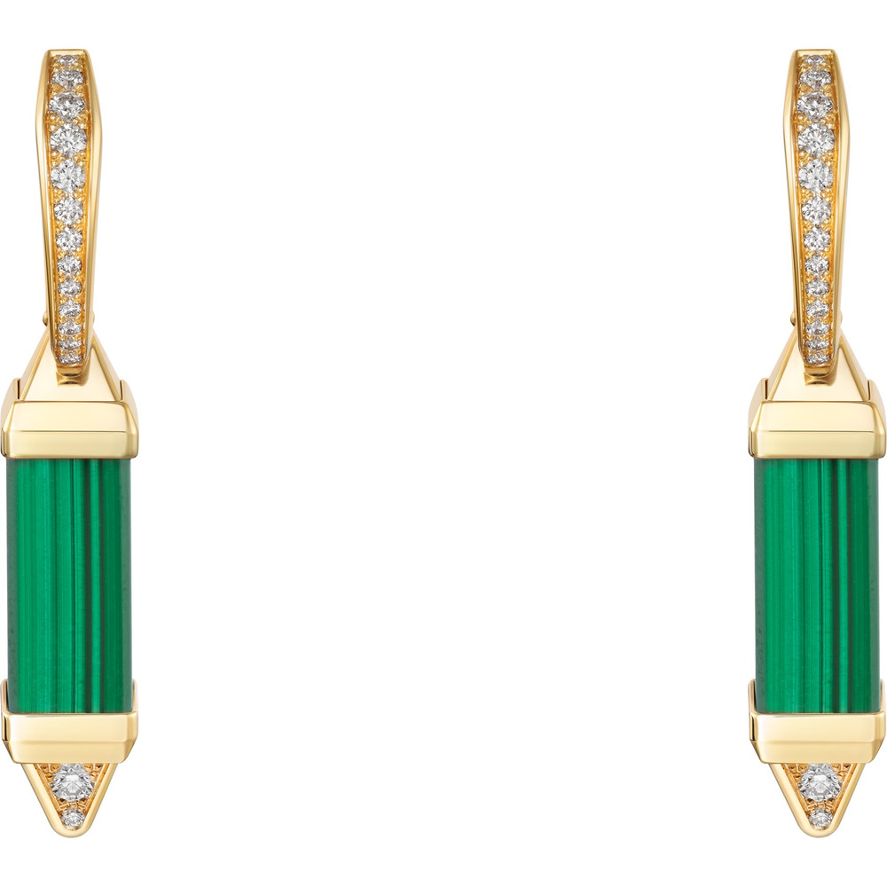 Серьги с замком Les Berlingots de Cartier, желтое золото, частичный паваж