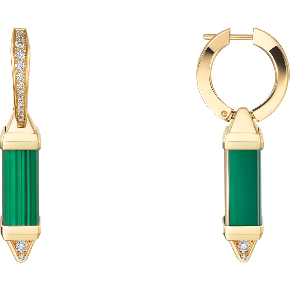 Серьги с замком Les Berlingots de Cartier, желтое золото, частичный паваж