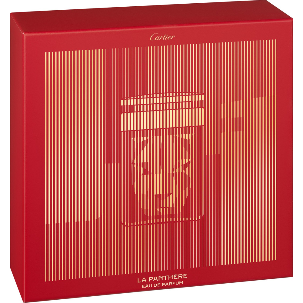 Подарочный набор La Panthère: парфюмерная вода 75 мл, карманный пульверизатор 10 мл и парфюмированное молочко для тела 100 мл