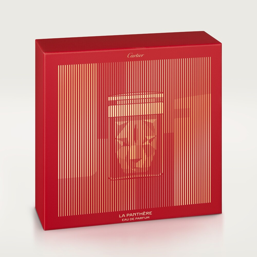 Подарочный набор La Panthère: парфюмерная вода 75 мл, карманный пульверизатор 10 мл и парфюмированное молочко для тела 100 мл