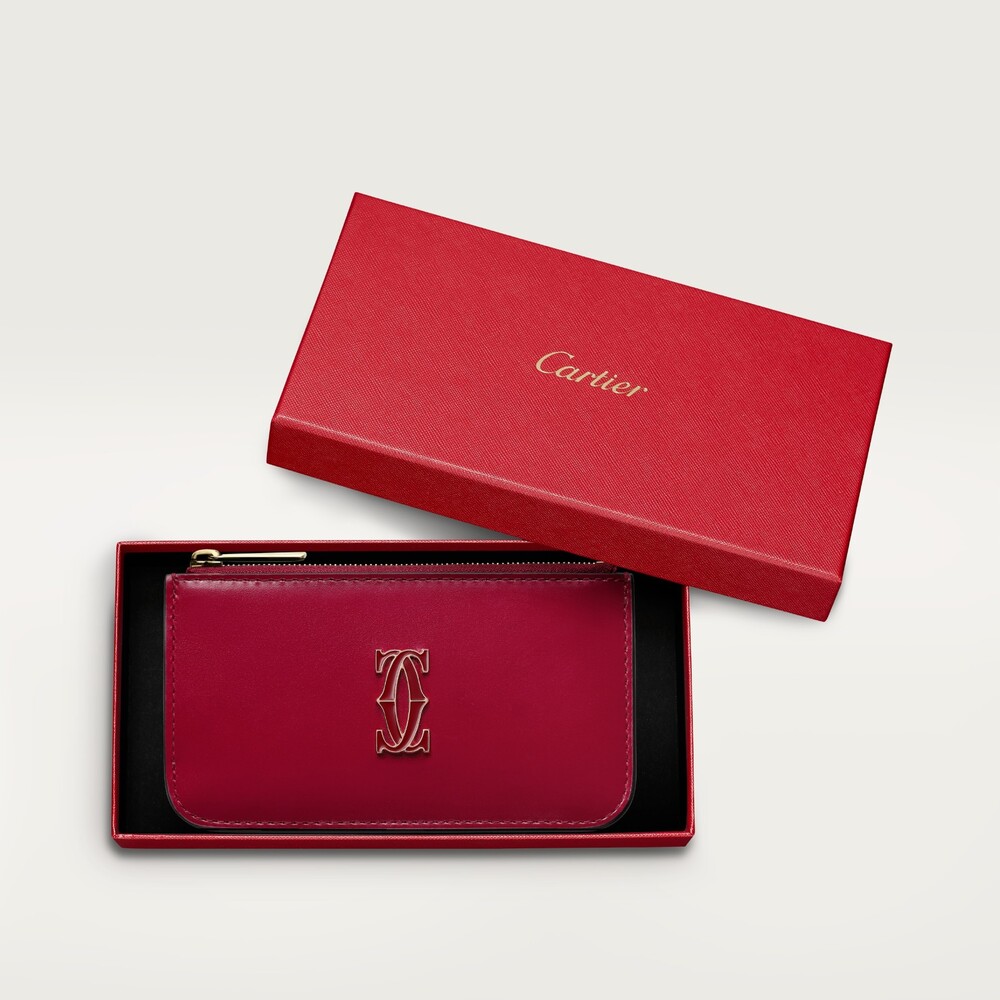 Кожаные аксессуары C de Cartier, Футляр для кредитных карт на молнии