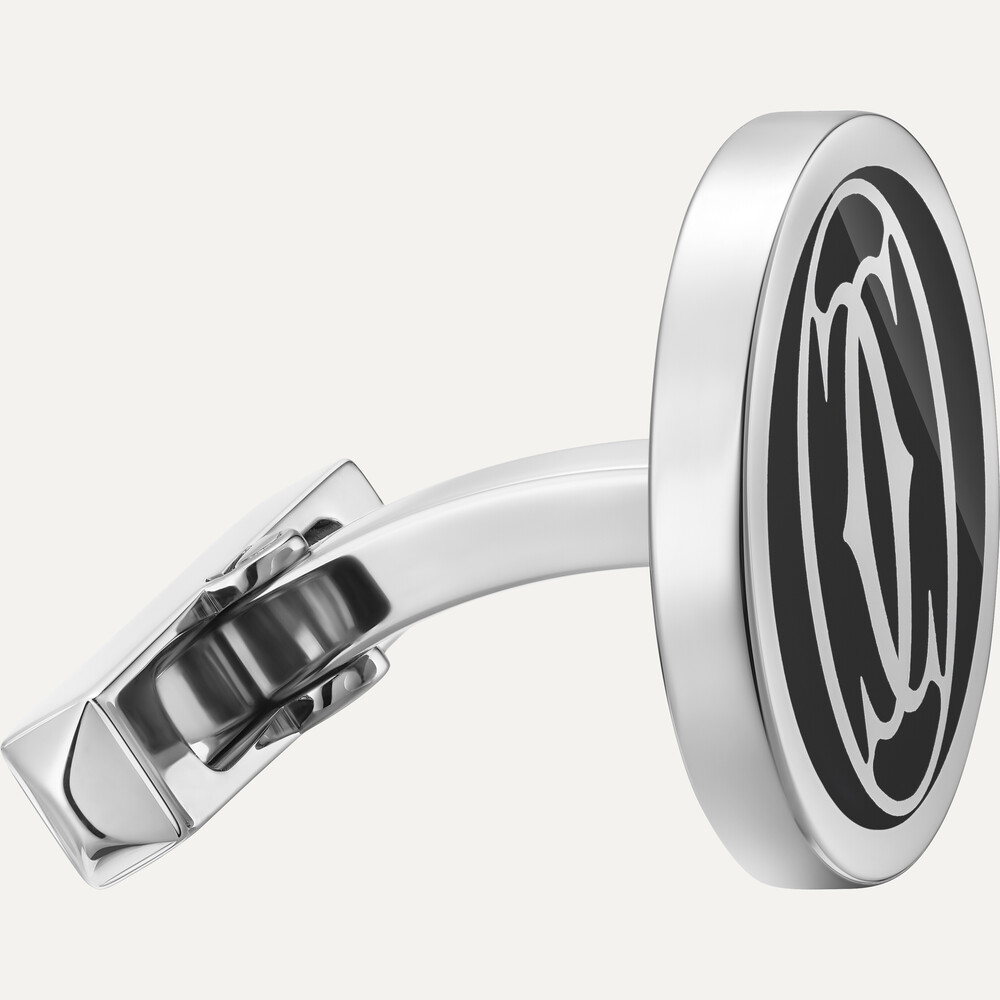 Запонки Double C de Cartier, черный лак