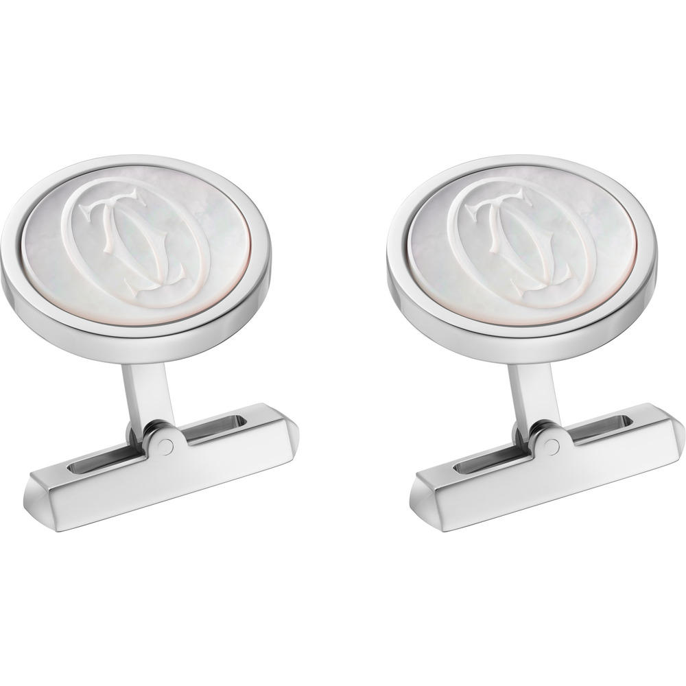 Запонки Double C de Cartier, mother-of-pearl