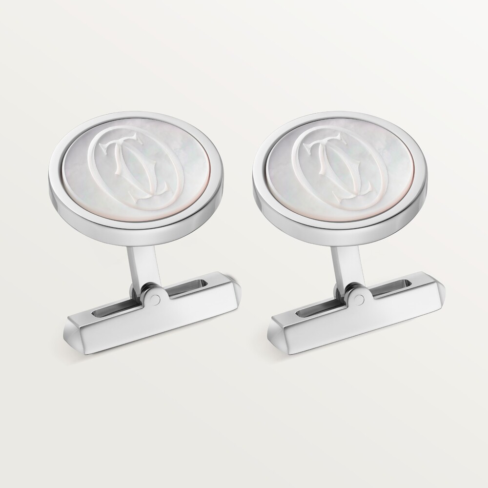 Запонки Double C de Cartier, mother-of-pearl