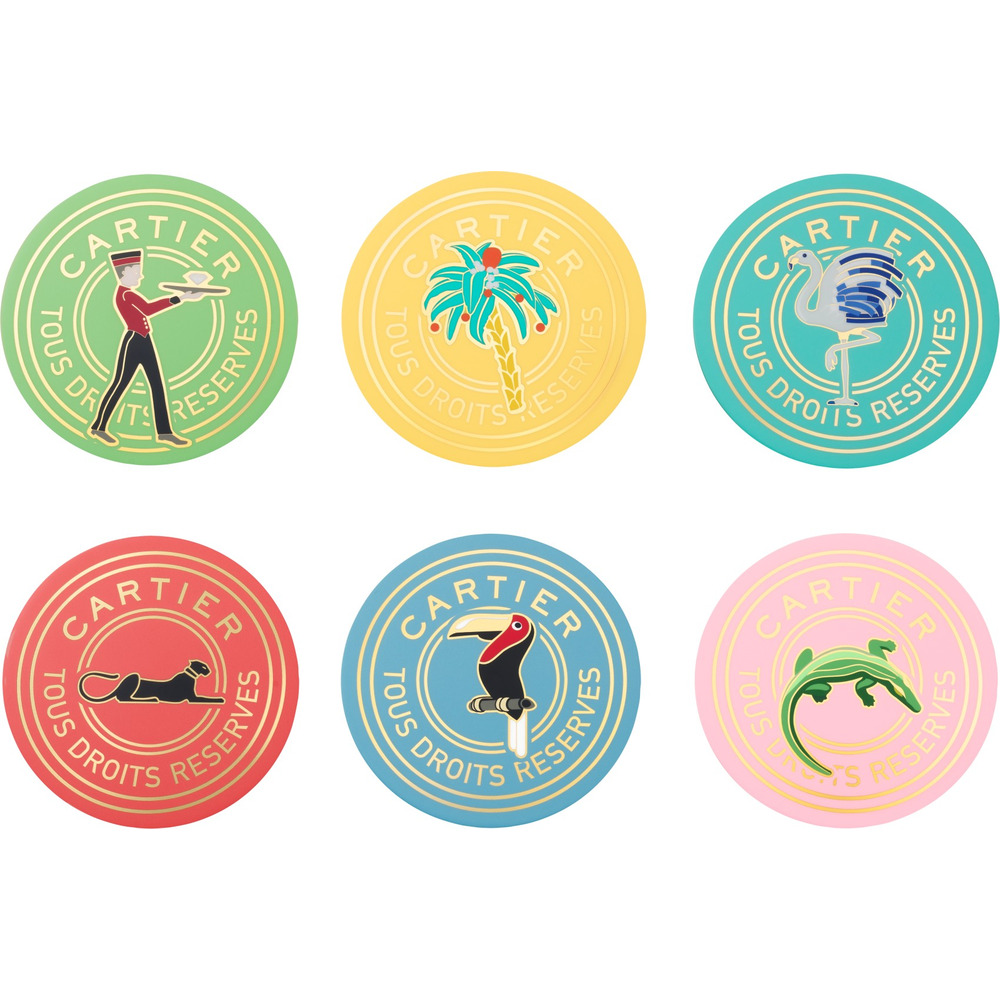 Набор из 6 подставок под чашки Cartier Characters