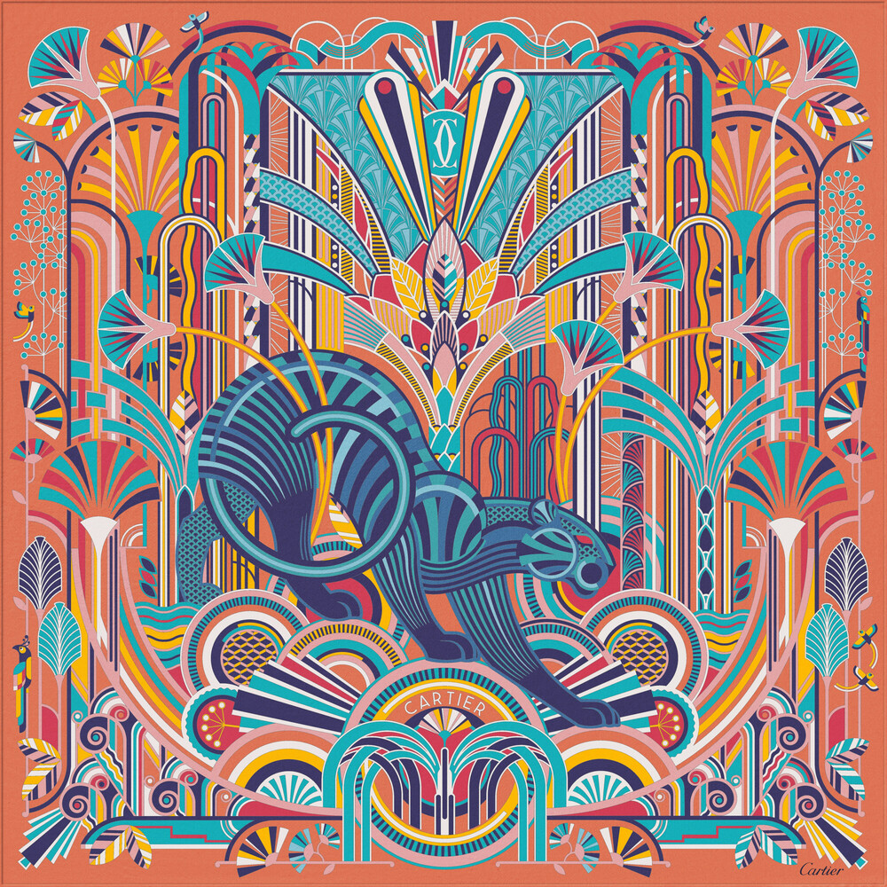 Платок Panthère Art Déco 90