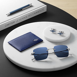 Pequenas criações de pele Cartier Losange, porta-cartões