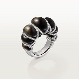 Cartier Libre Tressage-ring, obsidiaan, diamanten
