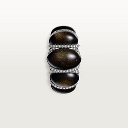 Cartier Libre Tressage-ring, obsidiaan, diamanten