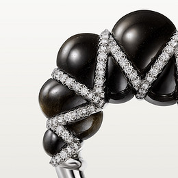 Cartier Libre Tressage-ring, obsidiaan, diamanten