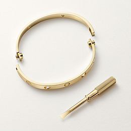 Pulsera LOVE, tamaño clásico, acabado cepillado, 4 diamantes