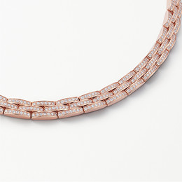 Maillon Panthère necklace, three rows, paved