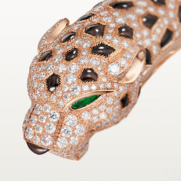 Panthère de Cartier bracelet, obsidian, paved