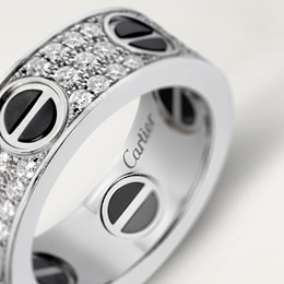 LOVE ring, classic model, paved, ceramic