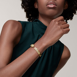 Panthère de Cartier armband, medelstor modell, delvis belagt